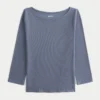 3/4-ermer Slash-Neck Baby Tee