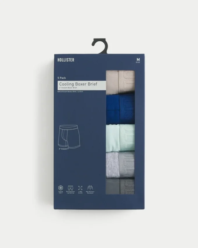 5-pakning med lengre, kjølende boxershorts