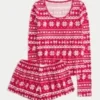 Always Cozy langermet topp og shorts-sett