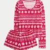 Always Cozy langermet topp og shorts-sett
