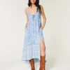 Asymmetrisk halterneck-maxi-kjole