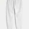 Avslappede joggebukse i ribbet fleece
