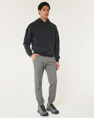 Avslappede joggebukse i twill