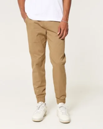 Avslappede joggebukse i twill