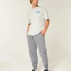 Avslappede joggebukse med ribbestrikk