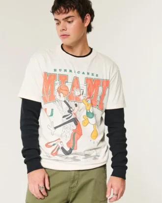 Avslappet Disney Miami Hurricanes grafisk T-skjorte