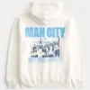Avslappet Manchester City-grafikksweatshirt med hette