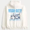 Avslappet Manchester City-grafikksweatshirt med hette