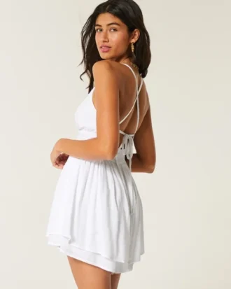 Babydoll-romper med åpen rygg