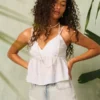Babydoll-top med enkelt paisley-mønster