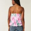 Babydoll-top med halterneck og lag