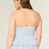 Babydoll-top med halterneck og lag