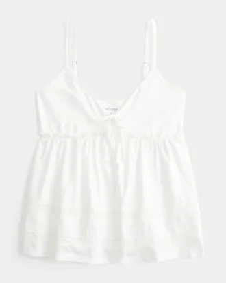 Babydoll-top med knute foran