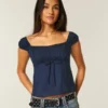 Babydoll-top med skulderfri utringning