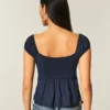 Babydoll-top med skulderfri utringning