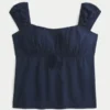 Babydoll-top med skulderfri utringning