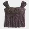 Babydoll-top med skulderfri utringning