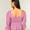Babydoll-top med trekvart ermer