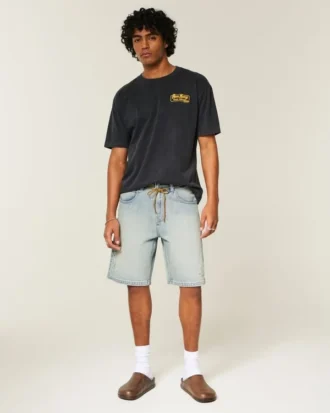 Baggy broderte stjernedeimshorts