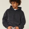 Baggy Cinch Studded New York City Graphic Hoodie
