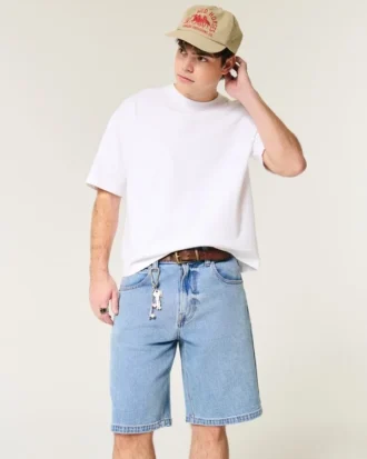 Baggy denimshorts i mediumvask