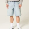 Baggy denimshorts med stjernemønster