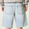 Baggy denimshorts med stjernemønster