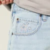 Baggy denimshorts med stjernemønster