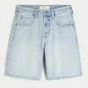 Baggy denimshorts med stjernemønster