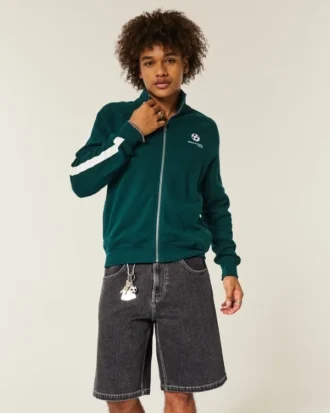 Baggy denimshorts med tigermotiv
