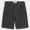 Baggy denimshorts med tigermotiv