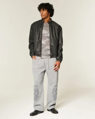 Baggy joggebukse med dobbelt slangetrykk