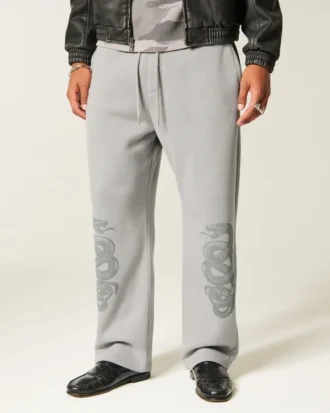 Baggy joggebukse med dobbelt slangetrykk