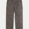 Baggy malerjeans med leopardmønster