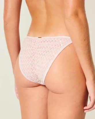 Bikinibukse med paljetter i heklet stil og bånd i siden