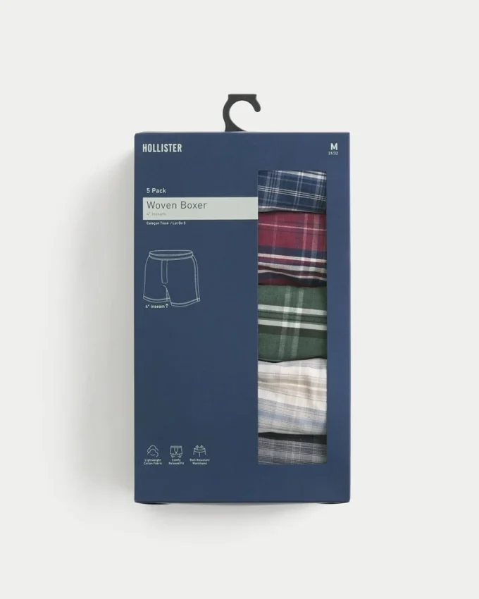 Bomullsboxershorts 5-pakning