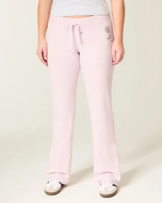 Boot-sweatpants med rose-grafikk