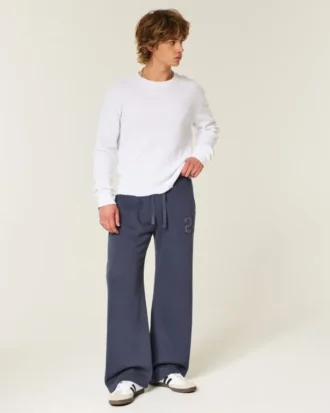 Bootcut-joggebukse med tallgrafikk