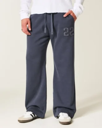 Bootcut-joggebukse med tallgrafikk