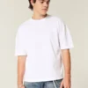 Boxy Crop Heavyweight Crew T-skjorte