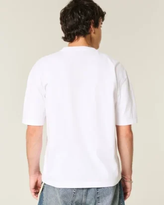 Boxy Crop Heavyweight Crew T-skjorte