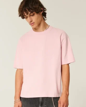 Boxy Crop Heavyweight Washed Crew T-skjorte
