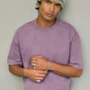 Boxy Crop Heavyweight Washed Crew T-skjorte