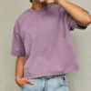 Boxy Crop Heavyweight Washed Crew T-skjorte