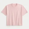 Boxy Crop Heavyweight Washed Crew T-skjorte