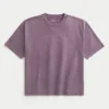 Boxy Crop Heavyweight Washed Crew T-skjorte