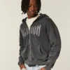 Boxy Dodge Demon Graphic Zip-Up Hoodie