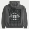 Boxy Dodge Viper grafisk hettegenser med glidelås