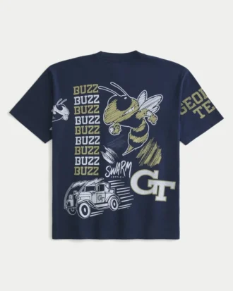 Boxy Georgia Tech Yellow Jackets grafisk T-skjorte