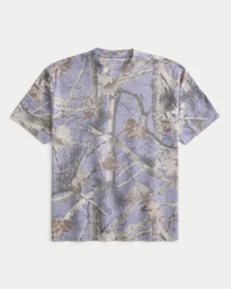 Boxy Heavyweight Camo Crew T-skjorte
